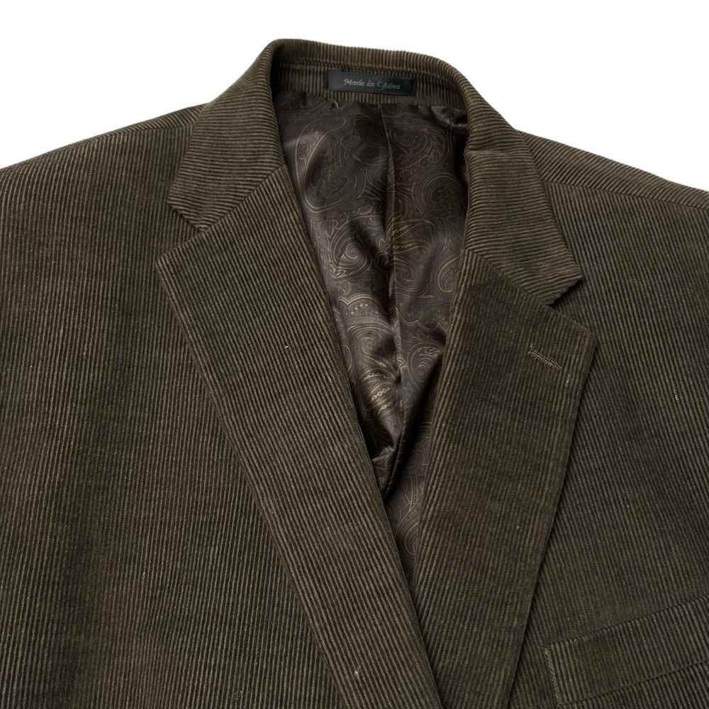 Chaps Corduroy Sport Coat Blazer Men's SZ 48 Long Brown Two Button Lined Fall - Picture 5 of 13